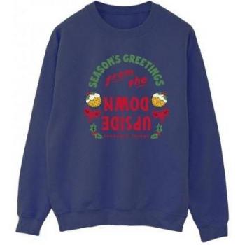 Netflix Ladies Stranger Things Upside‑Down Season Greetings Hoodie – White, Medium