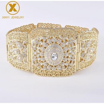 Hollow Flower Rhinestone Metal Belt