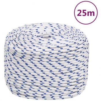 Corde de bateau 25 m blanche 10 mm en polypropylène