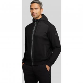Herren Sweatjacke mit abnehmbarer Kapuze in schwarz