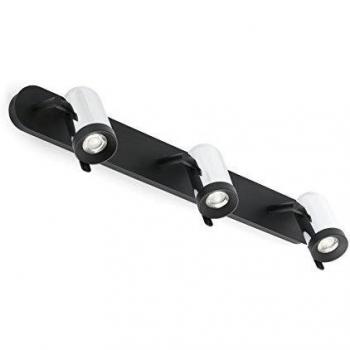Aplique orientable 3 focos Cromo/negro Orleans GU10