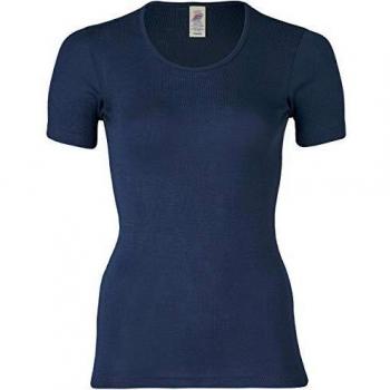 Top donna manica corta in lana e seta