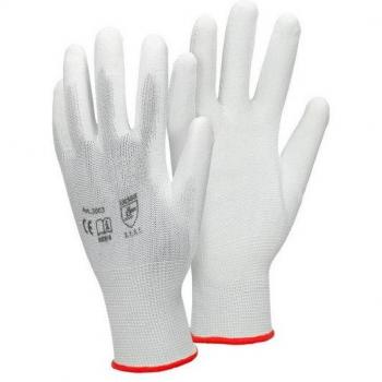 ECD Germany 72-Paar-Workhandschuh-Set: Nylongewebe PU‑Beschichtet, rutschfeste Montagehandschuhe – Weiß, Größe 7-S
