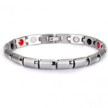 Chaîne d’Amitié Argentée – Bracelet Magnétique Acier Inoxydable