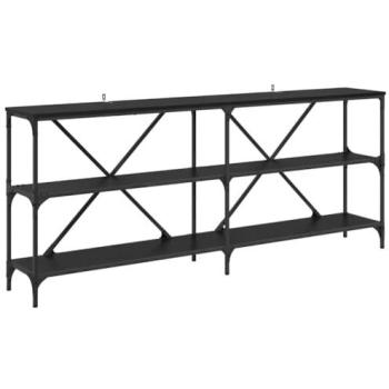 Black Oak Console Table with Engineered Wood Core – 180x30x75cm (VidaXL)