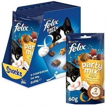 Purina Felix Snack Gatto Party Mix Pollo Fegato Tacchino