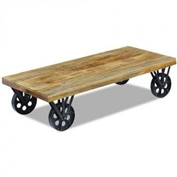 Stylischer Couchtisch aus Mangoholz 120x60x30 cm