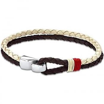 Lotus Style Luxusarmband für Männer – braunes Leder, gebürsteter Stahl (LS1813-2/4)