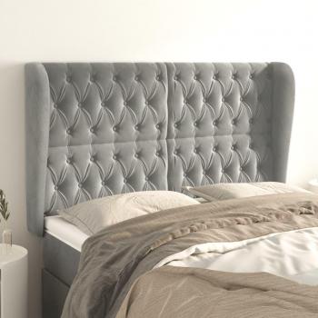 VidaXL Kopfteil mit Ohren Blau 163x23x118/128 cm Samt