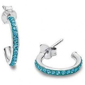 Aros de plata bañados en rodio con cristal