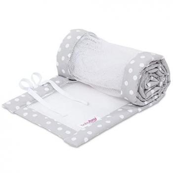 Nido babybay® in piqué mesh per Boxspring XXL grigio perla pois bianchi