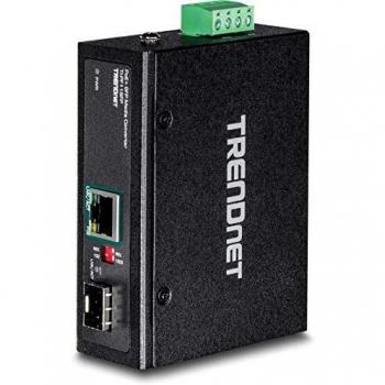 TRENDnet TI-PF11SFP Industrial SFP to Gigabit PoE+ Media Converter, IP30 Protection Class, Wide Operating Temper