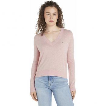 Tommy Jeans Strickpullover TJW ESSENTIAL VNECK SWEATER EXT mit Logostickerei