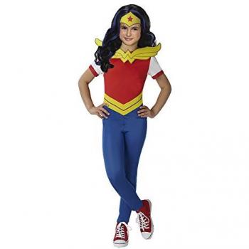 Disfraz de Wonder Woman con peluca para niña en caja