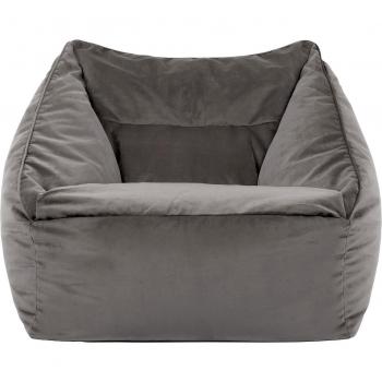 Giant Grey Velvet Bean Bag Armchair