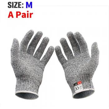 Gants de protection alimentaire anti‑coupure Niveau 5 – Fil d’acier inox, maille métallique, résistance aux coupures couteau, usage bouchon cuisine