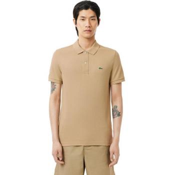 Polo Lacoste Hombre Piqué de Manga Corta, Estilo Slim, Color Beige Claro