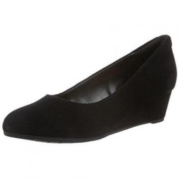 Clarks Vendra Bloom, Calzado de Cuña para Mujer, Negro (Suede), 37 EU