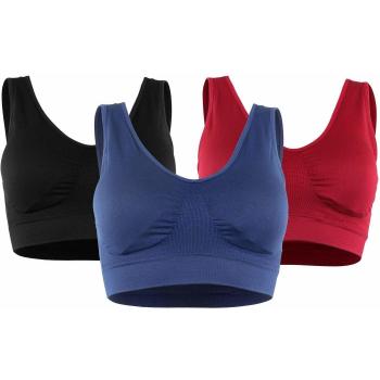 Fabio Farini Sport BH, 3er Pack, nahtlos, starker Halt, in Schwarz, Rot & Blau