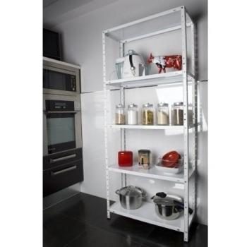 Estantería metálica con tornillos AR Storage 170x75x30 cm 5 niveles 40 kg color blanco