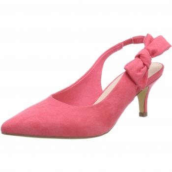 Bianco Bow Slingback Pump, Zapatos de Mujer con Correa de Tobillo, Rosa