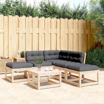 Conjunto Sofá de Jardín Pino 5P con Almohadillas