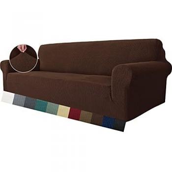 MAXIJIN Super Stretch Couch Cover for 4 Seater Couch, Extra Large Universal Sofa Covers Jacquard Spandex Pet Dog Furniture Protector Fitted Couch Slipcover
