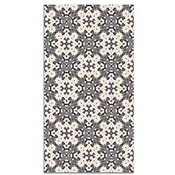 Alfombra cocina vinilo azulejo oriental gris 80x250 cm