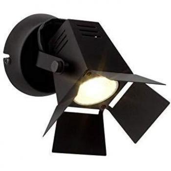 Wandspot Movie von Brilliant in mattem Schwarz | Inklusive einer 5W LED-Reflektorlampe (GU10)