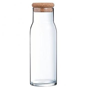 Carafe Funambule 1 L – Verre transparent, bouchon naturel