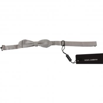 Dolce & Gabbana Gray Silk Faille Bow Tie