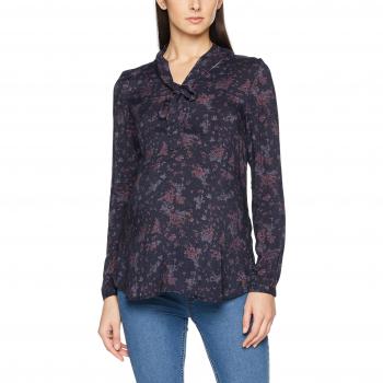 ESPRIT Maternity Damen Umstandsbluse Blouse Ls Aop Y1784300, Mehrfarbig (Night Blue 486), 44