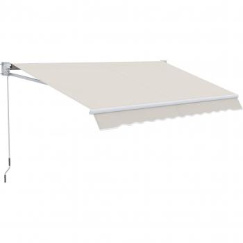 Outsunny Auvent mural 200 cm × 250 cm, protection UV50+, abricot, manivelle