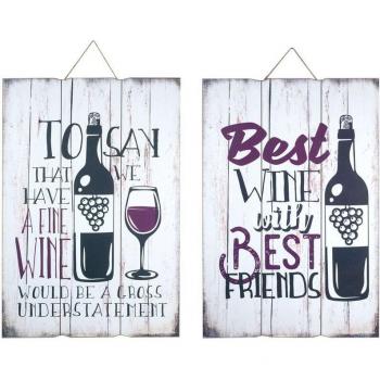 DecoVin 2X: Figuras de Madera con Motivo de Vino
