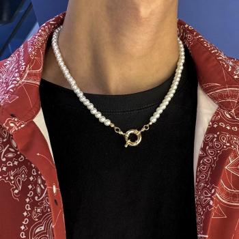Baroque Pearl Toggle Clasp Necklace