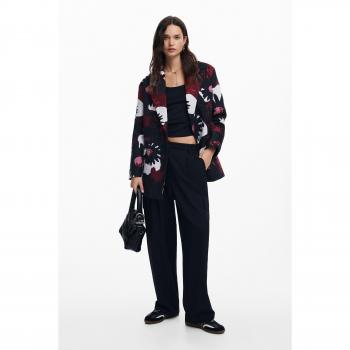 Abrigo Floral de Mujer M. Christian Lacroix en Rojo, Blanco y Azul, Talla XS