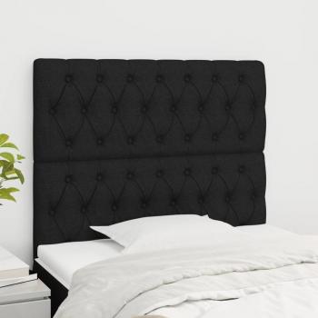 VidaXL 2er Set Kopfteile Schwarz 100x7x78/88 cm Stoff