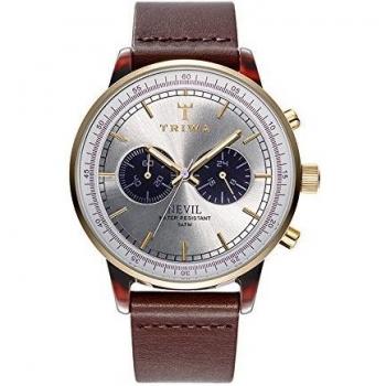 TRIWA NEAC109_CL010313: Blaues Zifferblatt, braun–goldfarbenes Armband