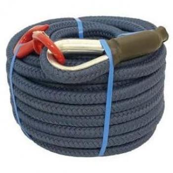 Corde à poulie en polypropylène texturé, D 22 mm, souple et légère, imputrescible, avec crochet à émerillon longueur 25 m