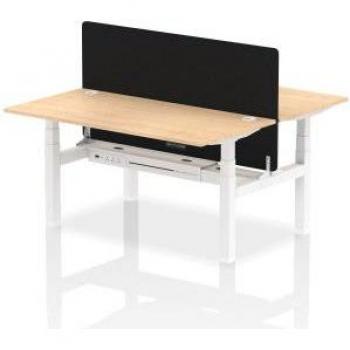 Air Back-to-Back 1600 x 800mm Height Adjustable 2 Person Bench Office Desk Maple Top