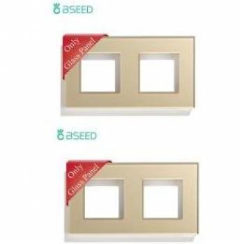 Bseed 157 mm Double Glass Wall Socket Panel