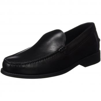 Mocassini Geox New Damon in pelle liscia, colore nero, taglia EU 44