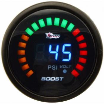 Dragon 52MM Black Analog Boost Gauge with Blue LED
