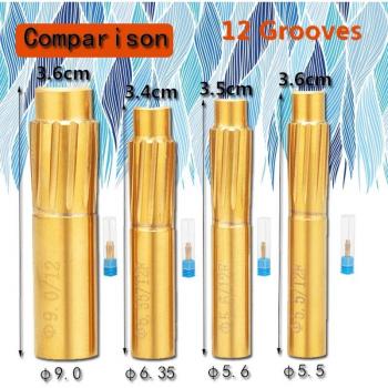 Durable 12-Flute Helical Reamer for 5.5mm, 5.6mm, 6.35mm, 9.0mm