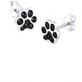Elli Hundeschnauzen‑Ohrstecker – Silberschmuck mit glitzernden blauen Kristallen
