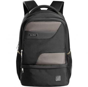 AspenSport Black Waterproof Nylon Backpack for 15.6 Inch Laptop