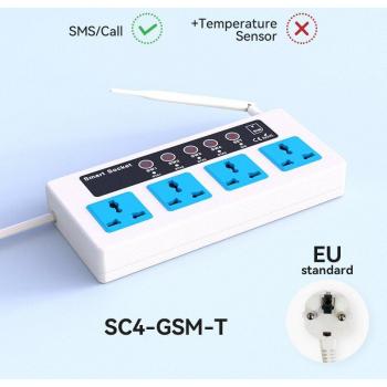 Relé de 4 canales GSM SMS, control remoto inalámbrico con enchufe inteligente