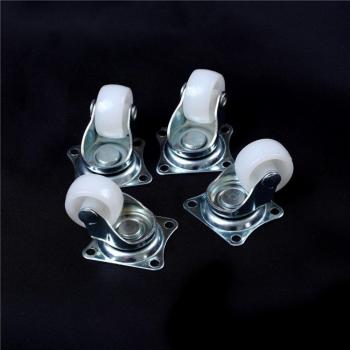 Lot de roulettes pivotantes 10kg en nylon PP blanc (4 pièces)