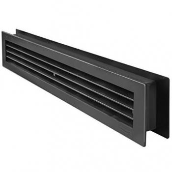 Grille rectangulaire de ventilation 480 x 98 mm Noir