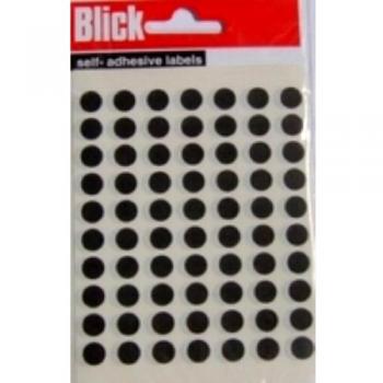 Blick Coloured Labels in Bags Round 8mm Dia 490 Per Bag Black (Pack of 9800) RS001751